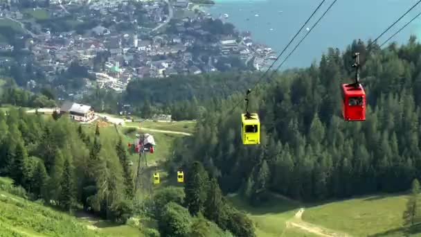 Gilgen Teleferikleri Avusturya Nın Gilgen Kasabasında Teleferikler Var — Stok video