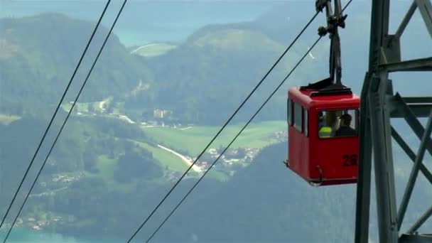 Gilgen Cable Car Cable Car Returning Village Gilgen Austria — Stock Video
