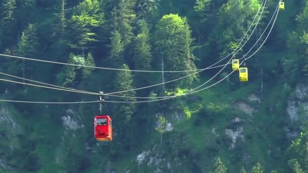 Cable Cars Village Gilgen Austria — Stockvideo