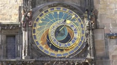 Astronomik saat, Prag. Yakın plan, Çek Cumhuriyeti Prag astronomik saatinin detaylı görüntüsü.