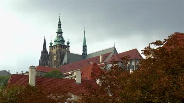 Katedra Wita Pradze Kultowa Katedra Wita Widziana Czeskiego Senatu Pradze — Wideo stockowe