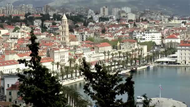 Blick Auf Das Antike Split Kroatien Blick Aus Der Vogelperspektive — Stockvideo