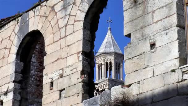 Silver Gate Hırvatistan Split Kentindeki Roman Diocletian Sarayı Hırvatistan Split — Stok video
