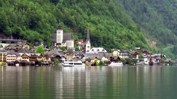 Miasto Hallstatt Austria Malownicze Miasto Hallstatt Stanie Górna Austria — Wideo stockowe