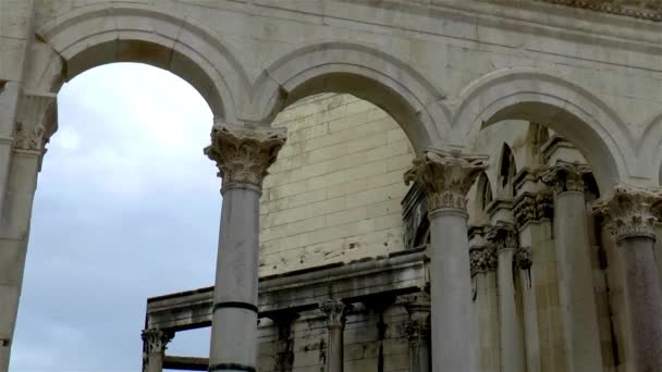 Дворец Римского Диоклетиана Сплите Хорватия Roman Diocletian Palace Historical Landmark — стоковое видео