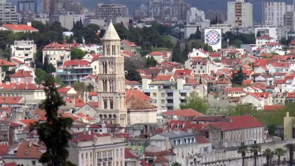 Vue Ancienne Split Croatie Vue Angle Élevé Ville Split Croatie — Video