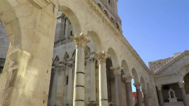 Hırvatistan Split Kentindeki Roman Diocletian Sarayı Hırvatistan Split Kentinde Tarihi — Stok video