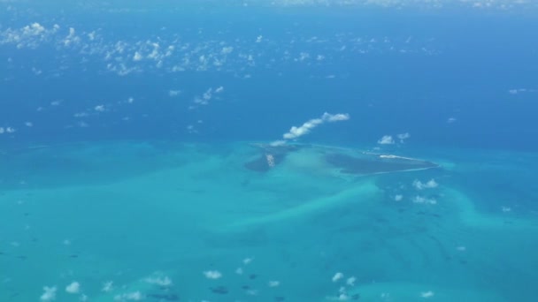 Aerial Footage Isolated Island Bahamas Actual High Altitude Image — Stock Video