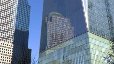 Building reflections in Manhattan, New York. One World Observatory.
