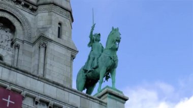 Sacre Coeur's statue of Saint Joan of Arc, Basilica of the Sacred Heart of Paris, Paris.