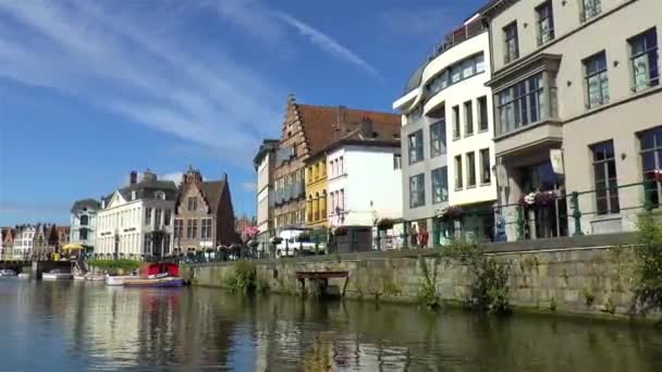 ゲント ゲント ベルギーのボートツアー — ストック動画