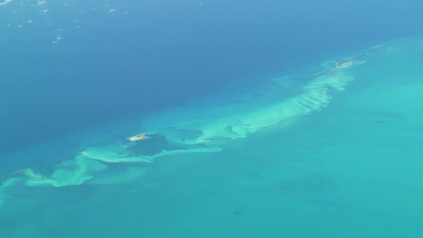 Aerial Footage Blue Ocean Bahamas Actual High Altitude Shot — Stock Video