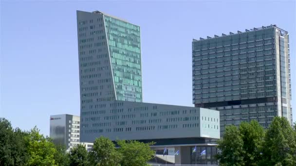 Förmiges Bürogebäude Der Innenstadt Von Lille Nord Pas Calais Frankreich — Stockvideo