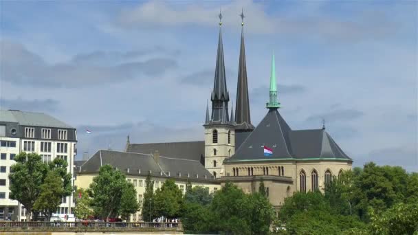 Katedrála Notre Dame Notre Dame Lucemburku Lucemburské Velkovévodství — Stock video
