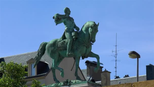 Estátua Equestre Grão Duque Guilherme Estátua Equestre Guillaume Luxemburgo — Vídeo de Stock