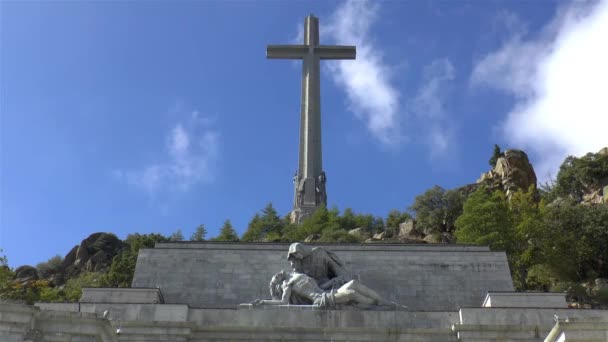 Världens Högsta Kors Och Skulptur Piedad Valley Fallen Spanien — Stockvideo