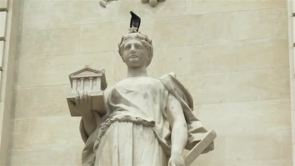Rzeźba Muzeum Sztuki Nantes Francja Zewnątrz Strzał Uliczny — Wideo stockowe