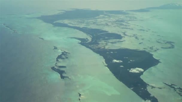 Aerial Footage Isolated Islands Bahamas Actual High Altitude Footage — Stock Video