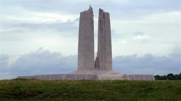 Canadian National Vimy Memorial Eerste Wereldoorlog Monument Frankrijk — Stockvideo