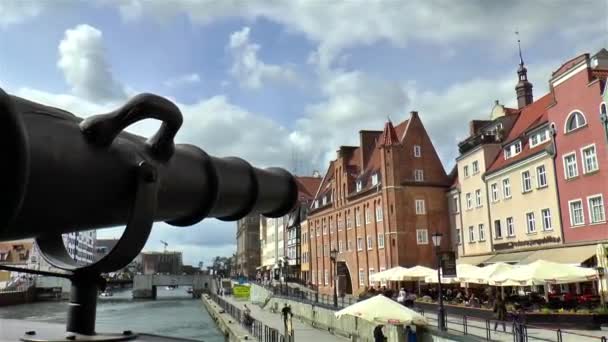 Galleon Отправляется Гданьска Туристический Круиз Балтийскому Морю — стоковое видео