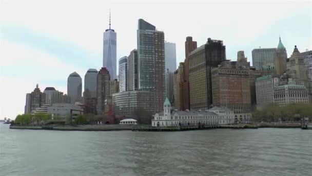 Abfahrt Von Manhattan Zur Freiheitsstatue New York City Vereinigte Staaten — Stockvideo