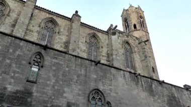 Architectural detail, Casa Padellas at Plaza del Rey, Gothic Quarter in Barcelona, Spain.