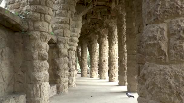 Αρχιτεκτονικές Λεπτομέρειες Στο Park Guell Βαρκελώνη Ισπανία — Αρχείο Βίντεο