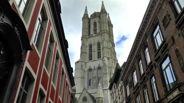 Καθεδρικός Ναός Του Αγίου Bavo Στη Γάνδη Gent Βέλγιο — Αρχείο Βίντεο
