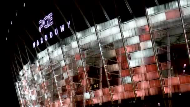 Close View Polish National Stadium Warsaw Poland — Wideo stockowe