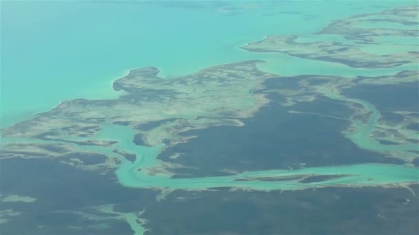 Aerial Footage Isolated Islands Bahamas Actual High Altitude Footage — Stock Video