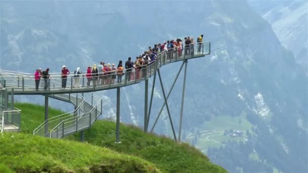 Grindelwald Eerst Zwitserse Alpen Panoramisch Uitzicht — Stockvideo