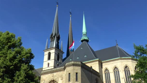 Katedrála Notre Dame Notre Dame Lucemburku Lucemburské Velkovévodství — Stock video