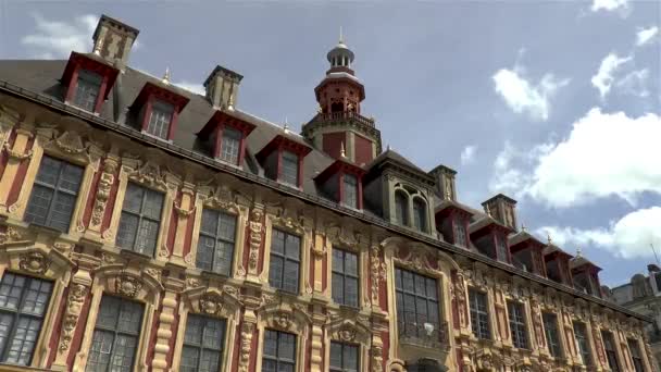 Old Town Lille Fransa Daki Vieille Bourse Lille Binası — Stok video