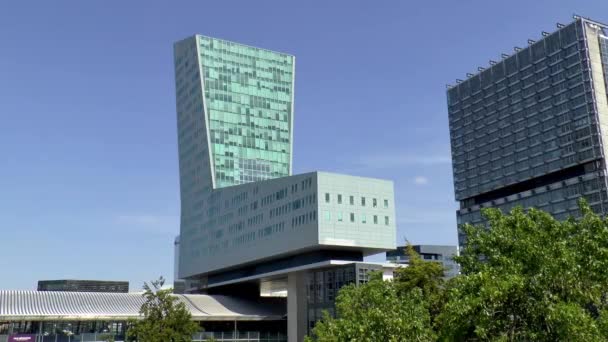 Kancelářská Budova Tvaru Centru Lille Nord Pas Calais Francie — Stock video