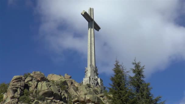 Världens Högsta Kors Valley Fallen Spanien — Stockvideo