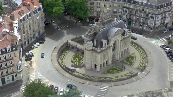 Vysoký Úhel Pohledu Porte Paris Dveře Nemocných Lille Nord Pas — Stock video