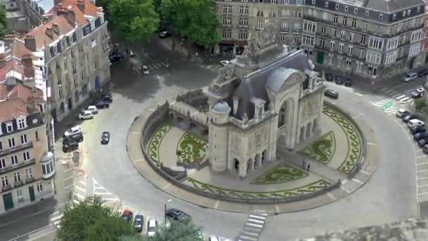 Vista Alto Angolo Della Porte Paris Porta Dei Malati Lille — Video Stock