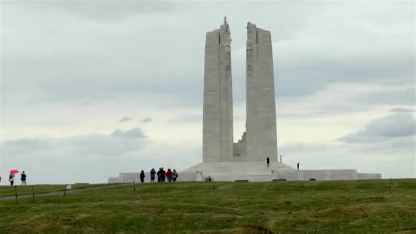 Canadian National Vimy Memorial Památník První Světové Války Francii — Stock video