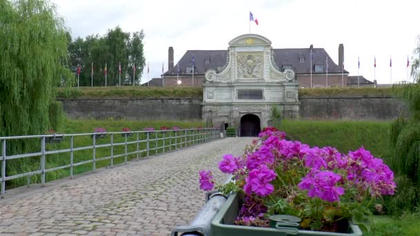 Είσοδος Στην Ακρόπολη Της Λιλ Nord Pas Calais Γαλλία — Αρχείο Βίντεο