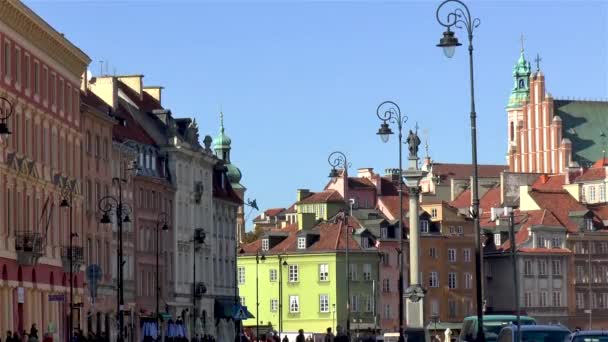 Pomnik Zygmunta Iii Wazy Szczycie Kolumny Zygmunta Placu Królewskim Archikatedra — Wideo stockowe