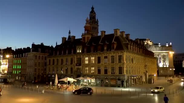 Eski Borsa Vieille Bourse Lille Ticaret Odası Grand Place Charles — Stok video