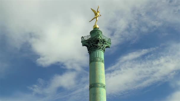 July Column Place Bastille Paris France — стокове відео