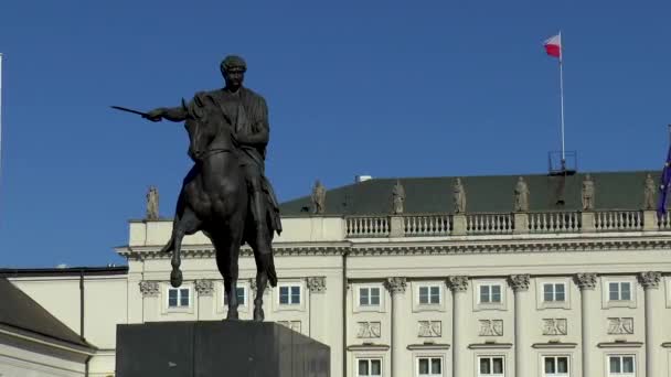 Polonya Nın Varşova Kentindeki Başkanlık Sarayı Nda Bulunan Jozef Poniatowski — Stok video