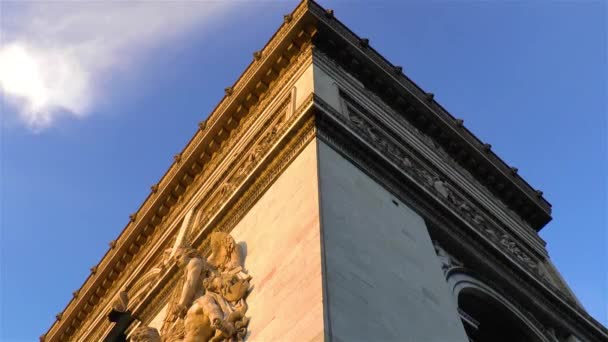 Veduta Dettagliata Ravvicinata Dell Arco Trionfo Arco Trionfo Parigi Francia — Video Stock