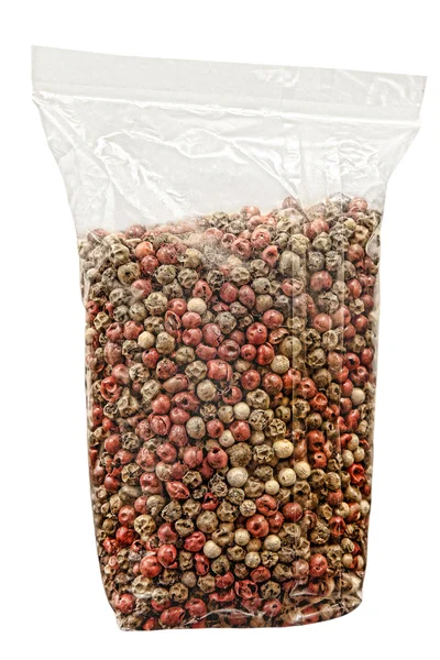 Pack of dry pepper corn.Isolated. — Stock Photo, Image