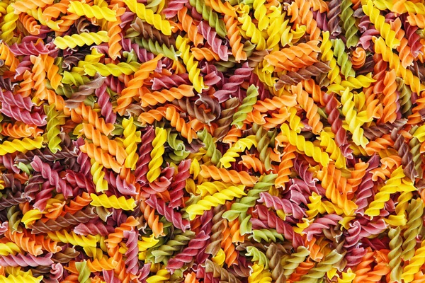 Multicolored Fusilli Raw Pasta Suitable Food Background — Stock Photo, Image