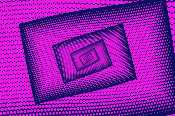 紫の抽象未来的なハーフトーンパターン 万華鏡の背景 ドット フラクタルの要素が点在する背景 — ストック写真