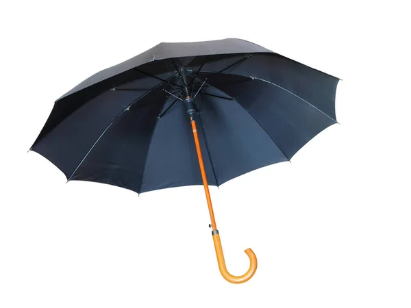Svart Paraply Isolerad Vit Bakgrund — Stockfoto