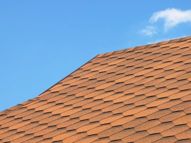 Closeup alınan Bitümlü kiremit çatı.