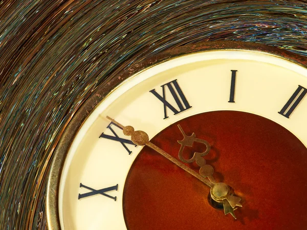 Vintage clock face taken closeup. — Stock Photo, Image